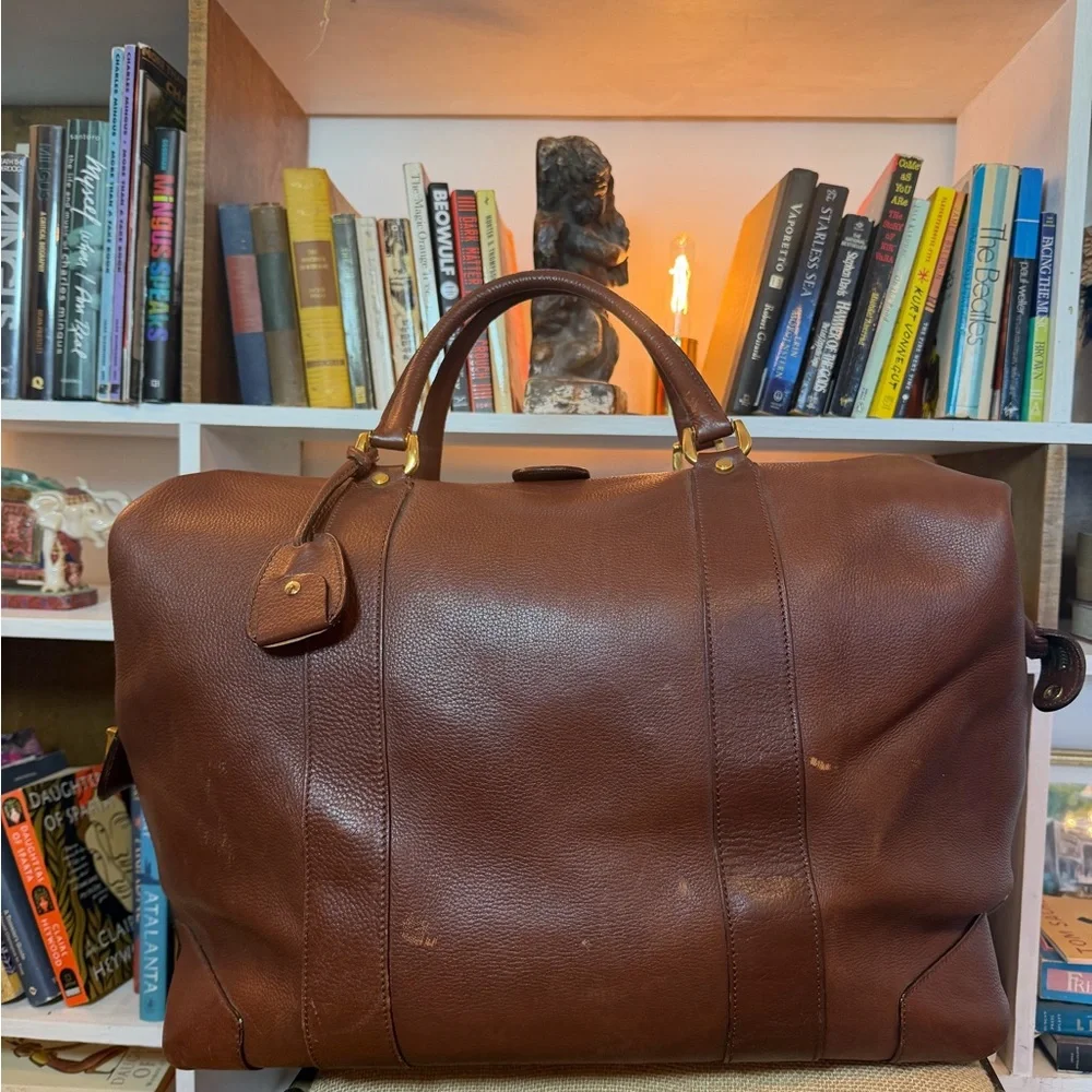 Brioni Duffel Brown Leather Men's Bag